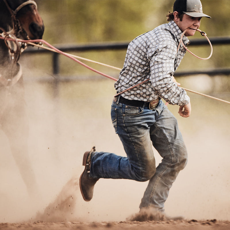 Durango® Arena Pro™ Hickory and Shamrock Green Western Boot - lifestyle