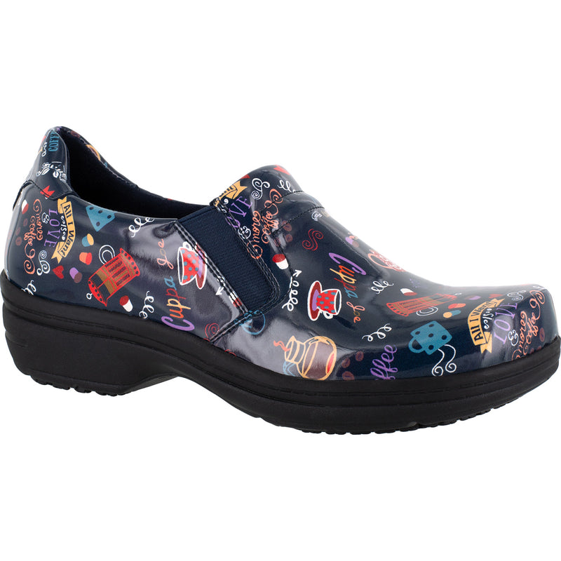 Easy WORKS by Easy Street Bind Women's Hot Coffee Patent Leather Slip-Resistant Clog - main