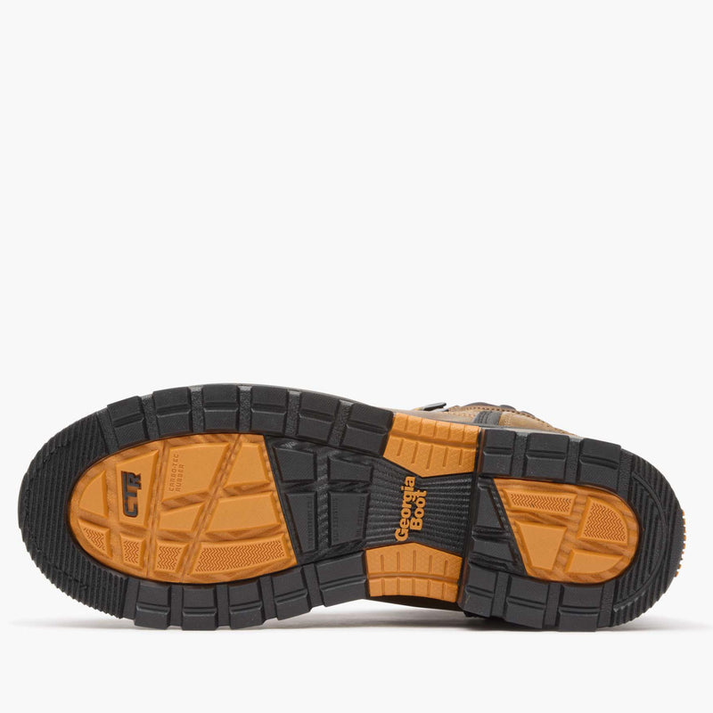 Close-up of a shoe sole with tread pattern on a white background