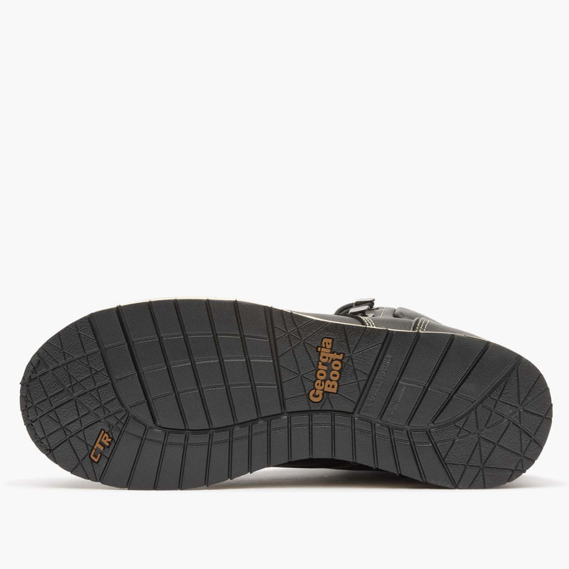 Black boot sole with 'Georgia Boot' branding on a white background