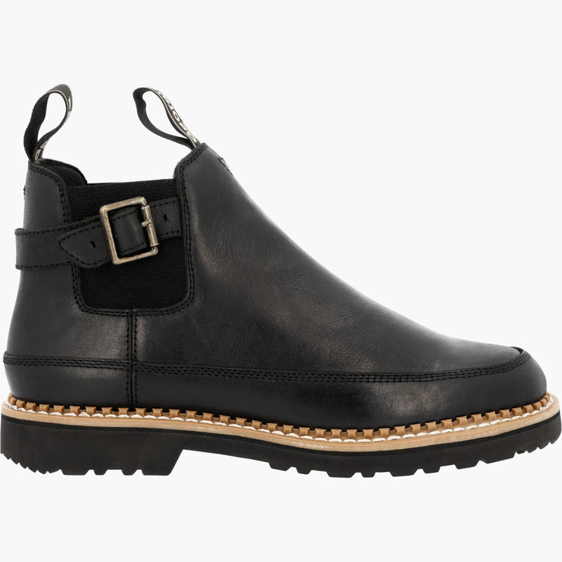 Georgia Boot Women's Black Buckle Chelsea Romeo - profile