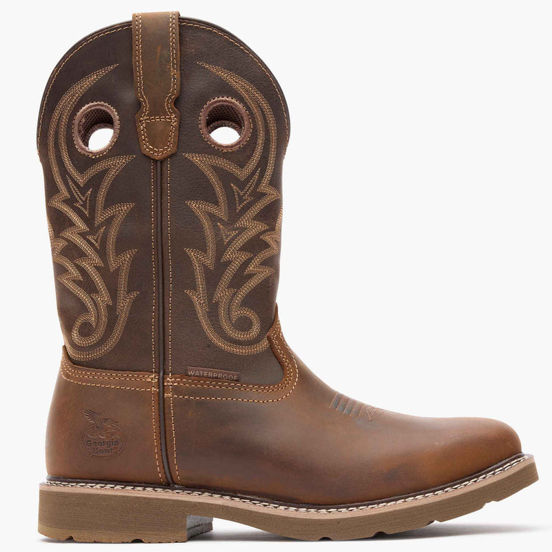 ""Georgia Boot Core 37 Western 11"" Steel Toe Waterproof Pull-On Work Boot" - profile"