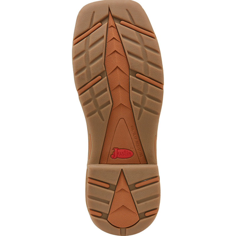 Justin Work Stampede Rush Men's Steel Toe Electrical Hazard Waterproof Pull-on Western Work Boot - outsole