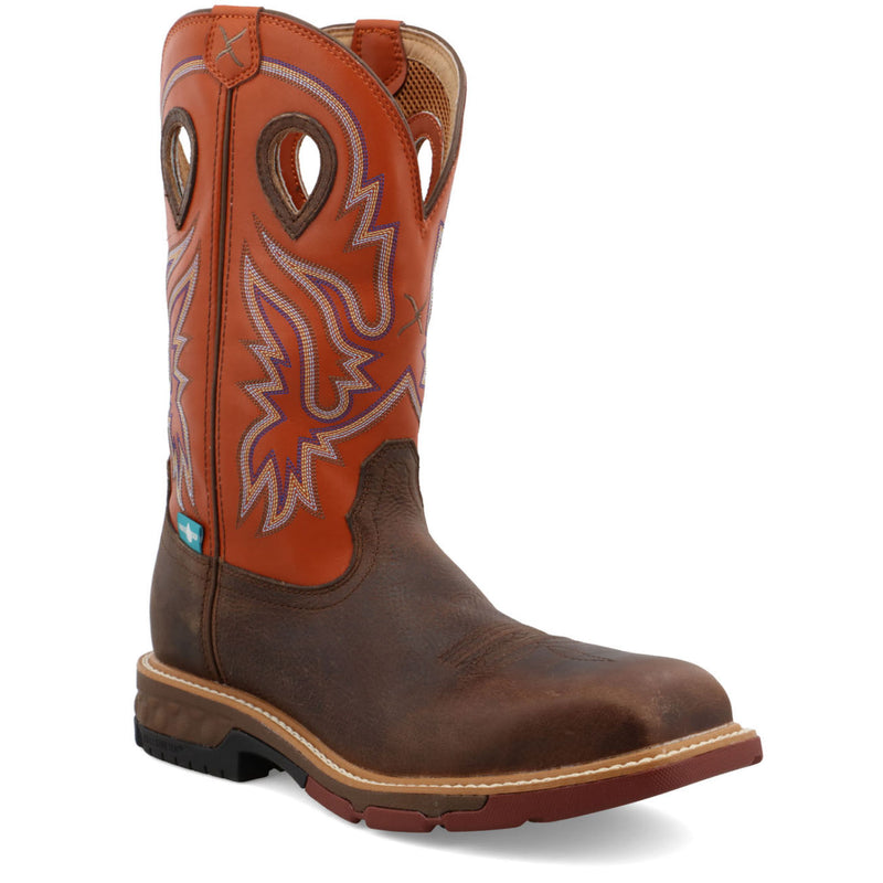 Twisted X CellStretch Men's 12-Inch Nano Toe Electrical Hazard Waterproof Western Work Boot - main