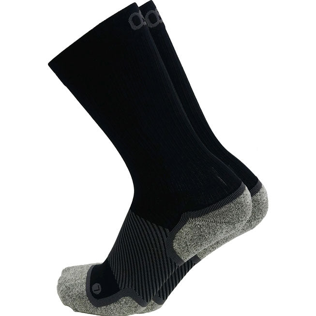 OS1st WP4 Unisex Wellness Performance Black Crew Socks - profile