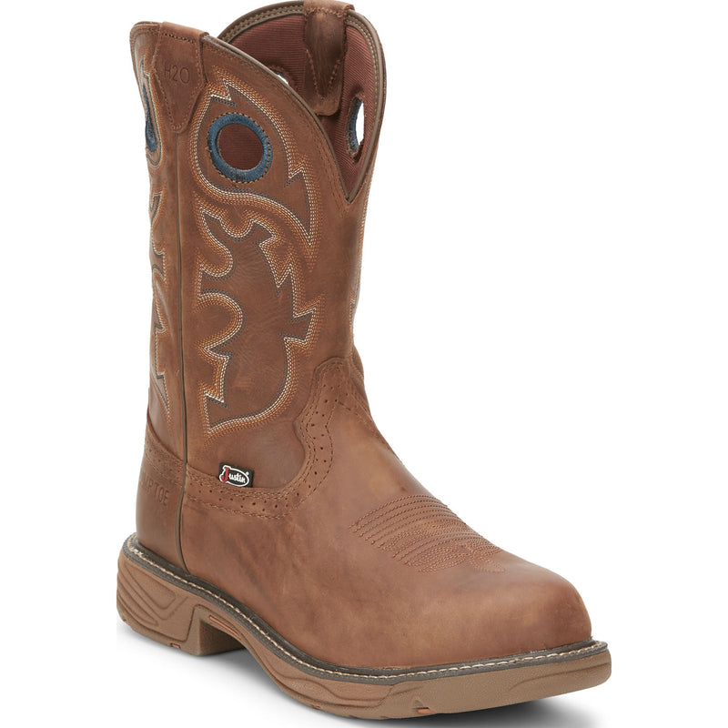 Justin Work Stampede Rush Men's Nano Composite Electrical Hazard Waterproof Pull-on Western Work Boot - main