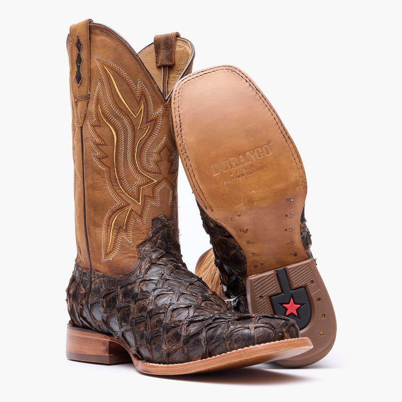 Durango® Premium Exotics Dark Brown Pirarucu Western Boot
