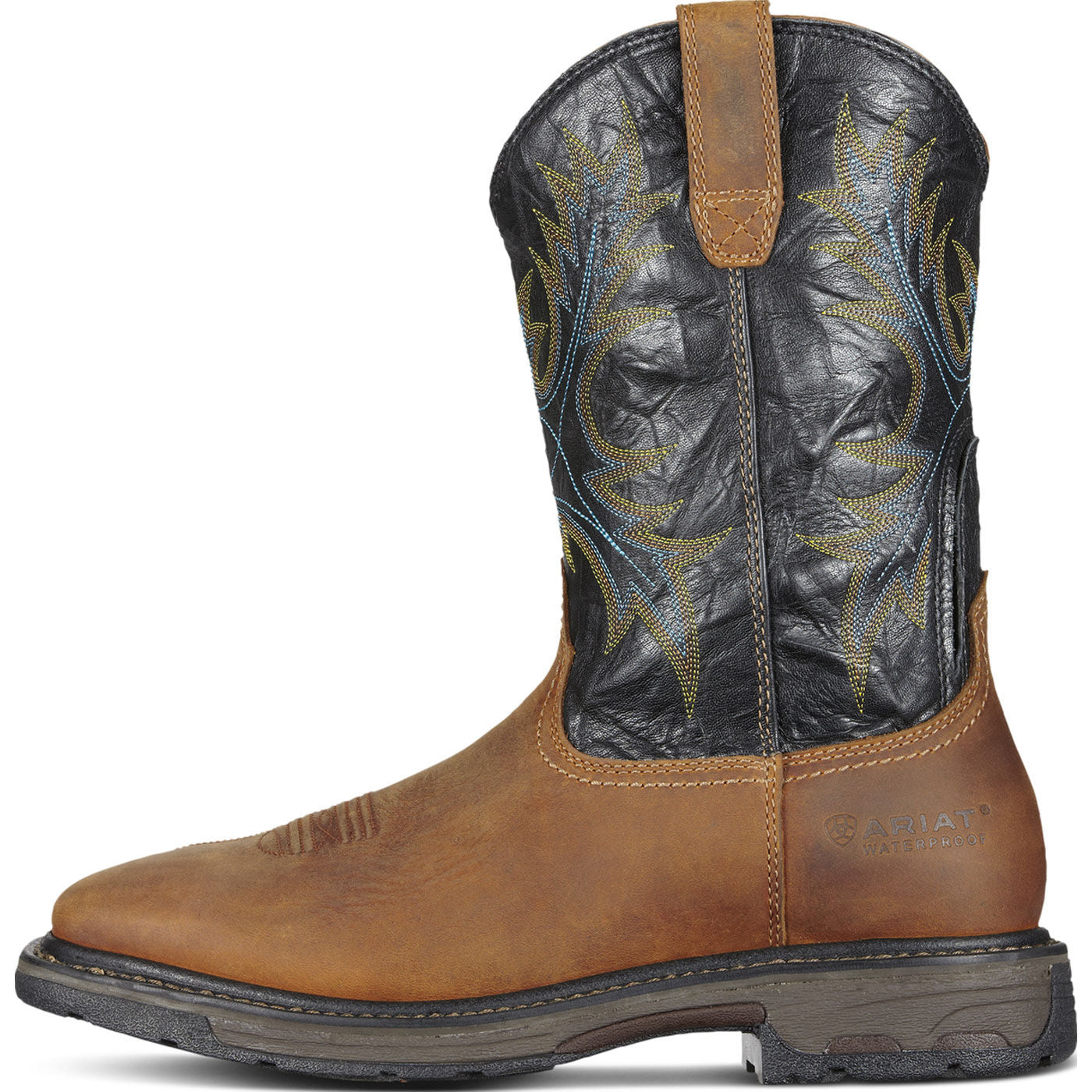 Ariat WorkHog Wide Square Men's Steel Toe Waterproof Western Work Boot - profile