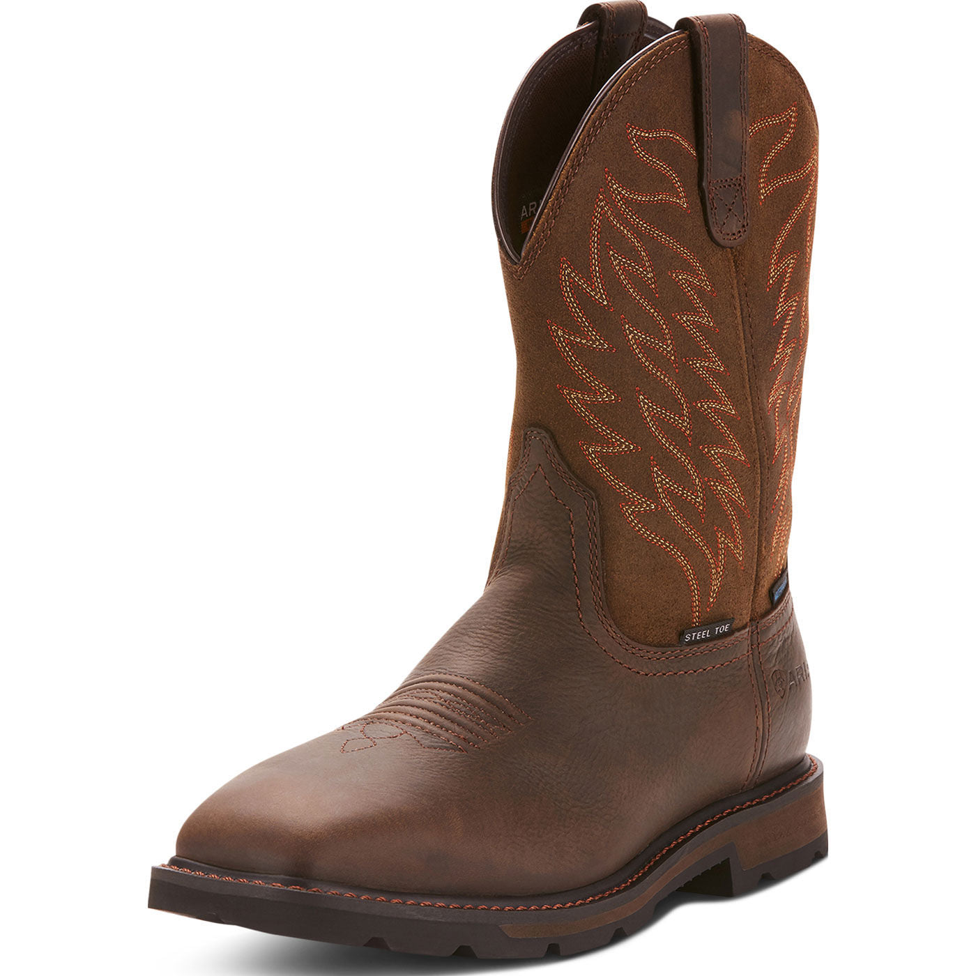 Ariat Groundbreaker Men's 10-inch Steel Toe Electrical Hazard Waterproof Western Work Boot - main