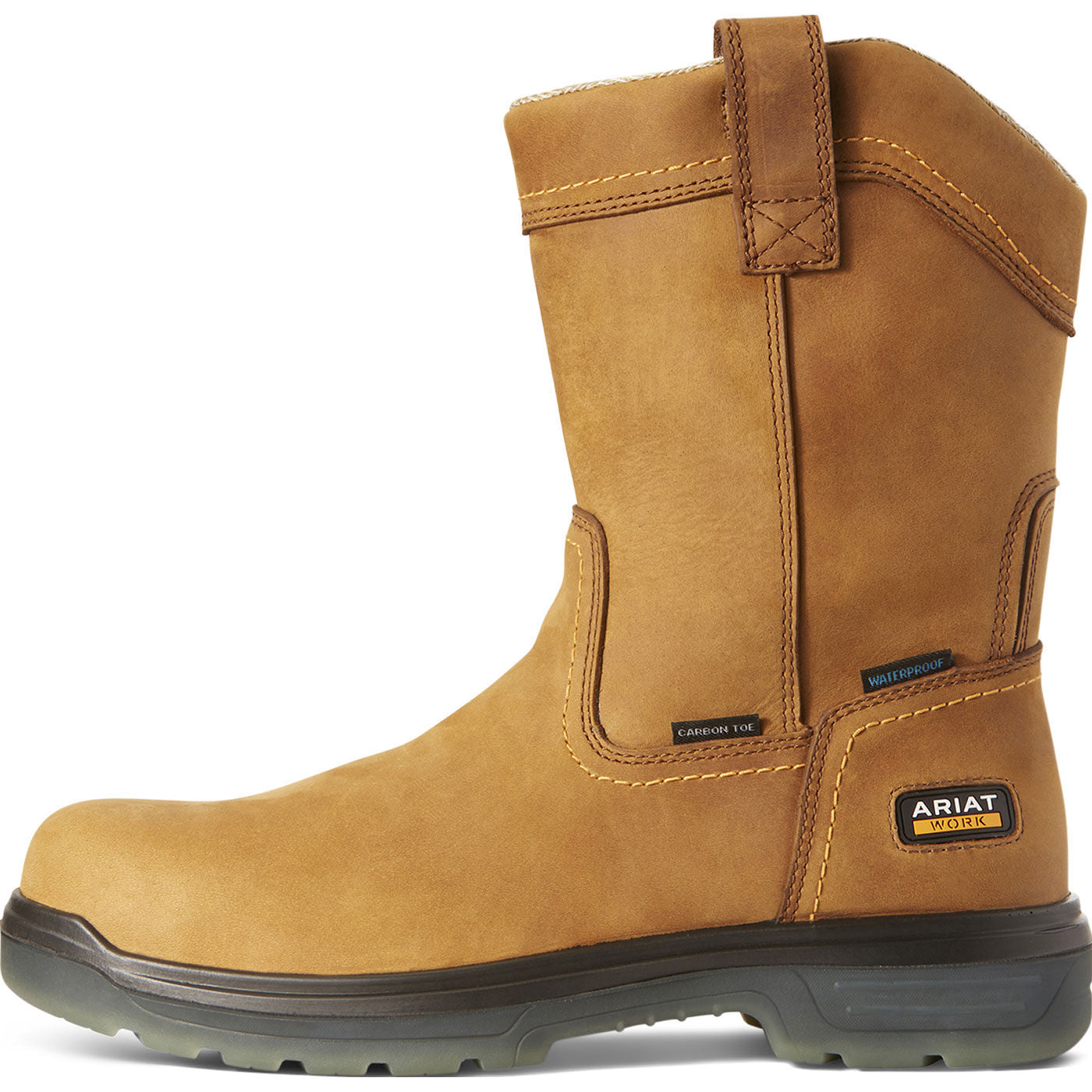 Ariat Turbo Men's 10-inch Carbon Toe Electrical Hazard Waterproof Pull-On Work Boot - profile