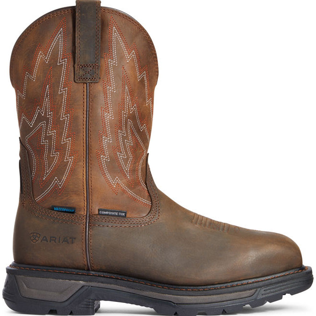 Ariat Big Rig Men's Composite Toe Electrical Hazard Waterproof Western Work Boot - profile