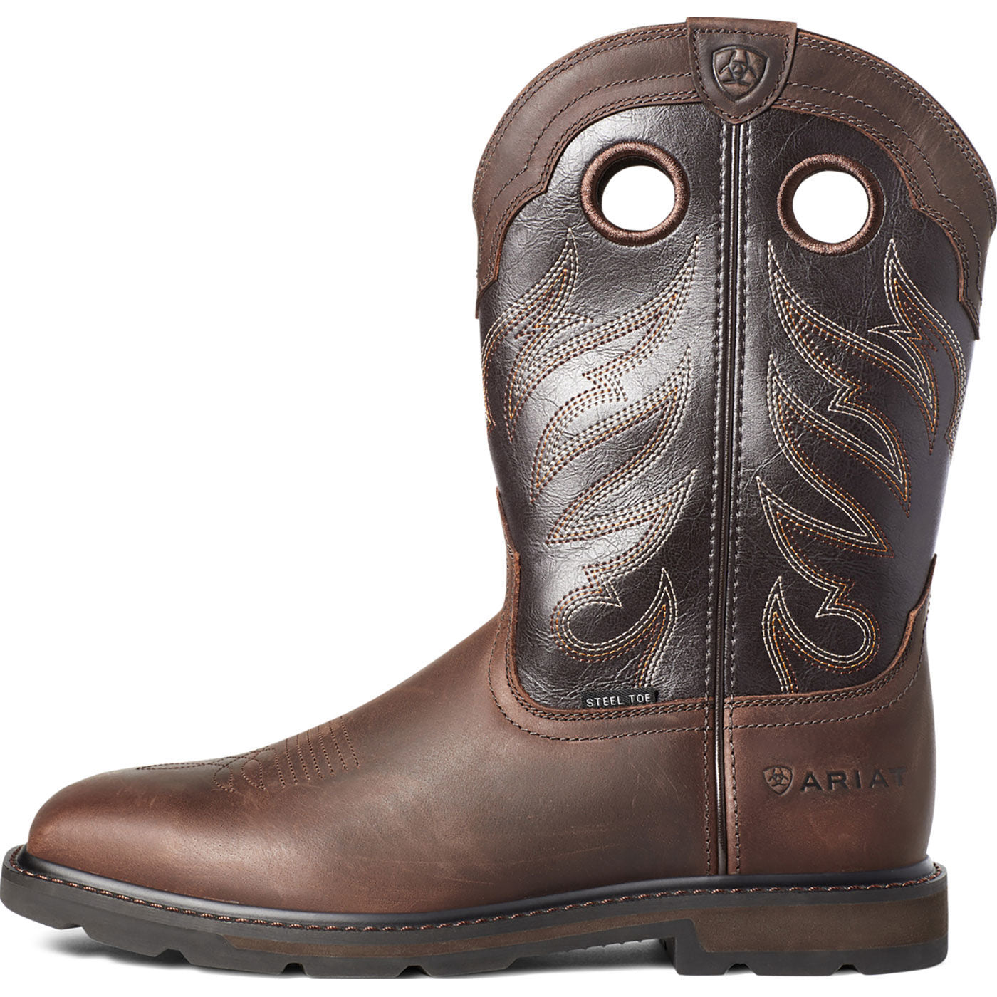 Ariat Groundbreaker Men's Steel Toe Pull-On Western Work Boot - profile