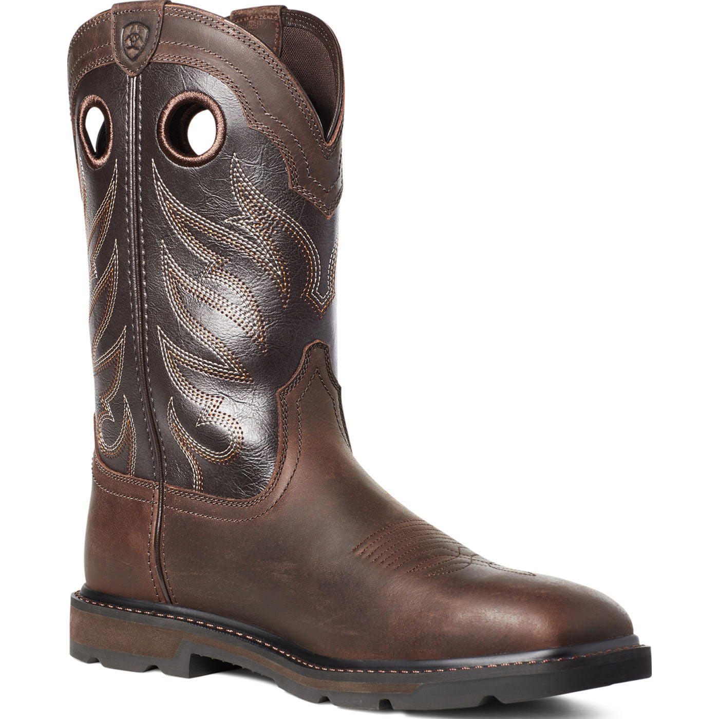 Ariat Groundbreaker Men's Steel Toe Pull-On Western Work Boot - profile