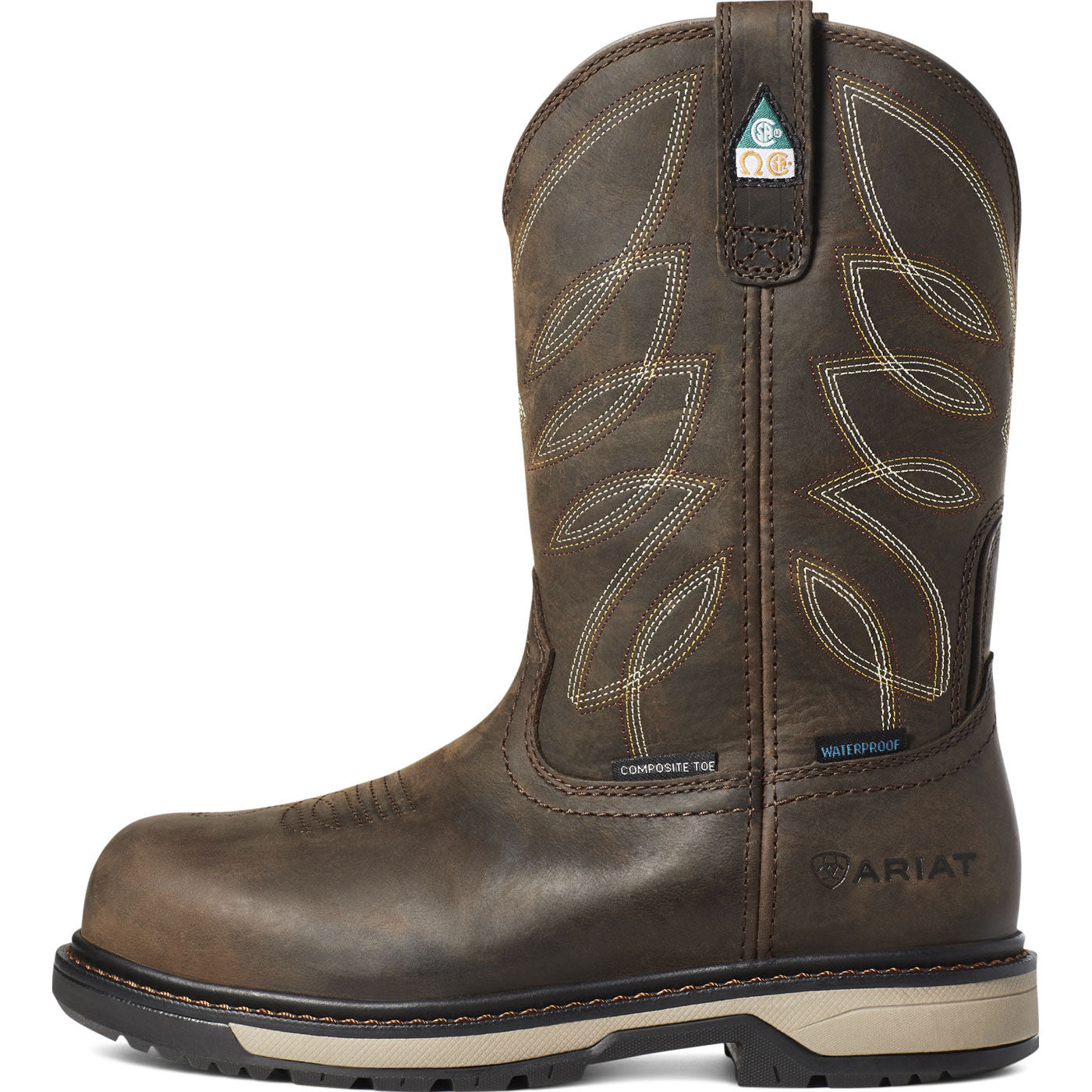 Ariat Riveter CSA Women's 10-inch Composite Toe Puncture-Resisting Waterproof Pull-On Work Boot - profile