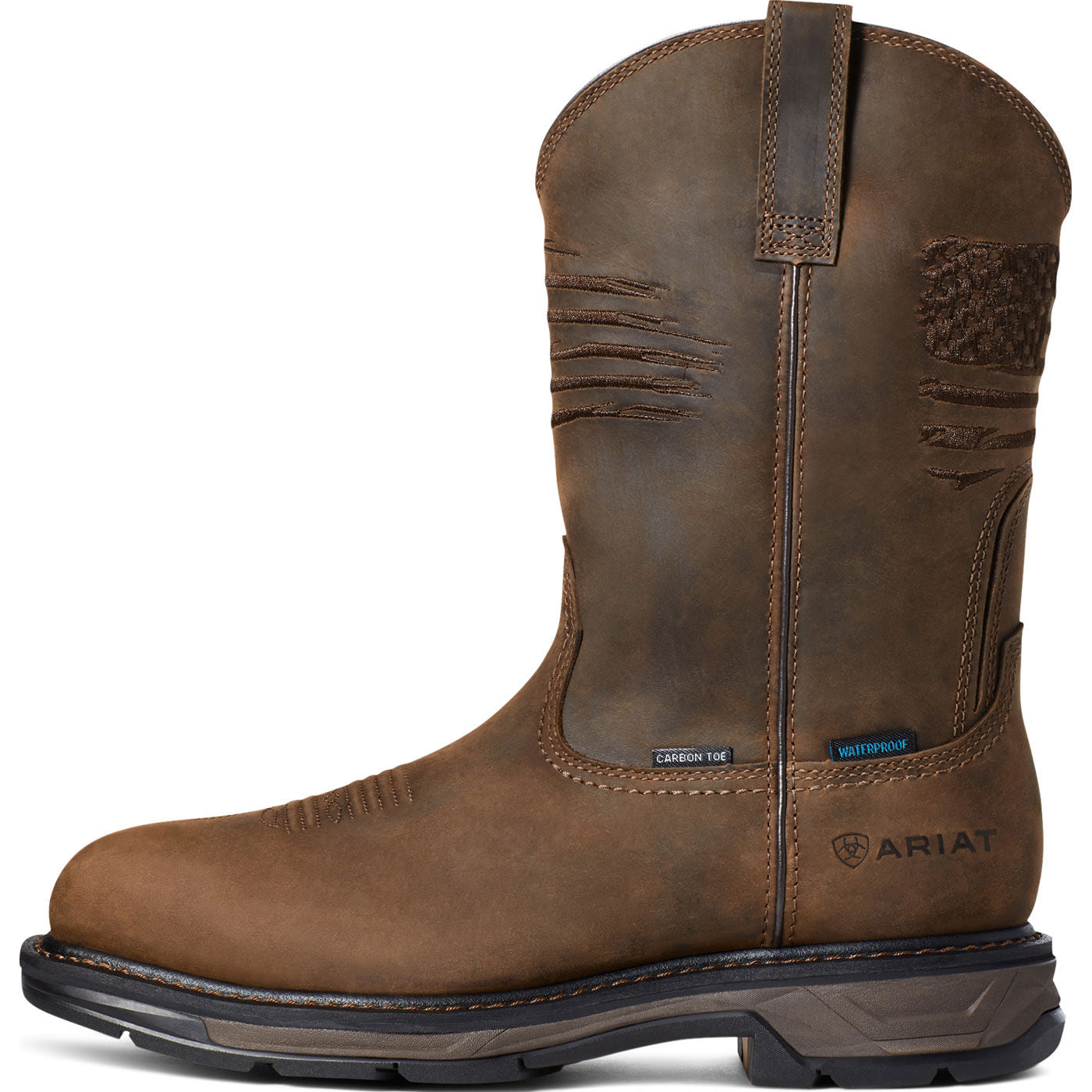 Ariat WorkHog XT Patriot Men's 11 inch Carbon Toe Electrical Hazard Waterproof Western Work Boot - profile
