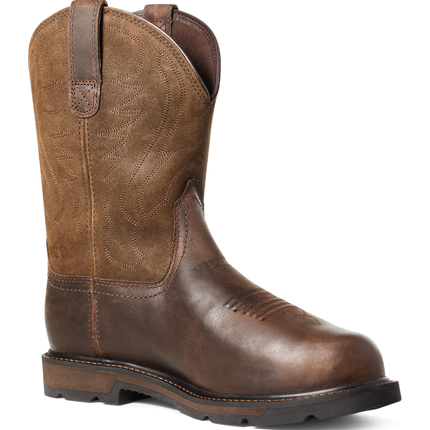 Ariat Groundbreaker Men's 10-inch Internal Metatarsal Steel Toe Pull-On Western Work Boot - main