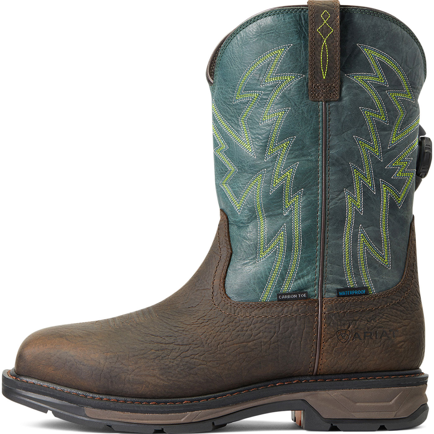 Ariat WorkHog XT BOA Men's 11-inch Carbon Nano Toe Electrical Hazard Waterproof Pull-On Western Work Boot - profile