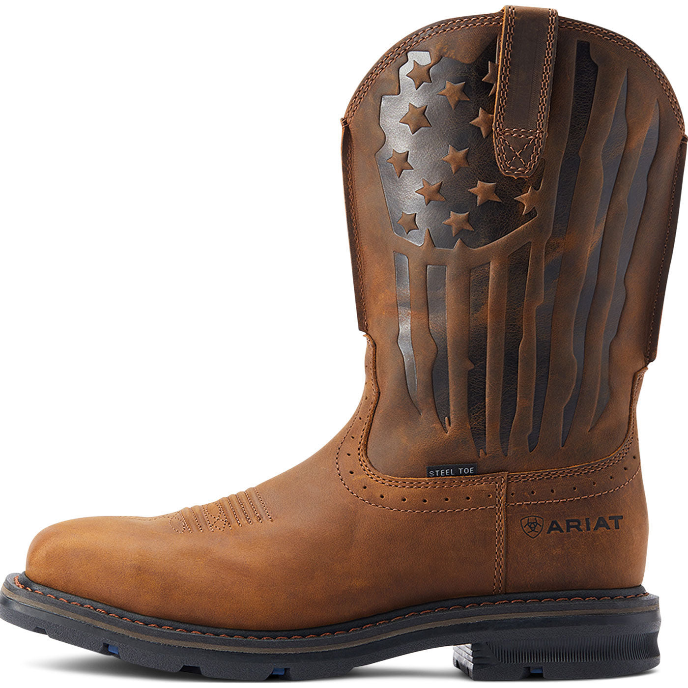 Ariat Sierra Shock Shield Patriot Men's 10-inch Steel Toe Electrical Hazard Western Work Boot - profile