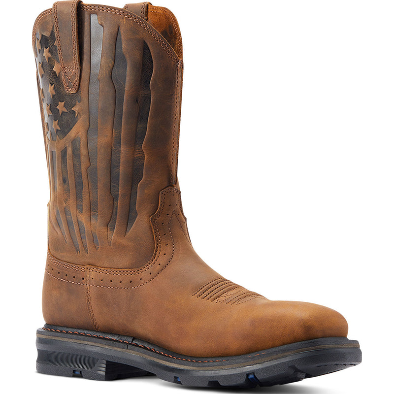 Ariat Sierra Shock Shield Patriot Men's 10-inch Steel Toe Electrical Hazard Western Work Boot - main