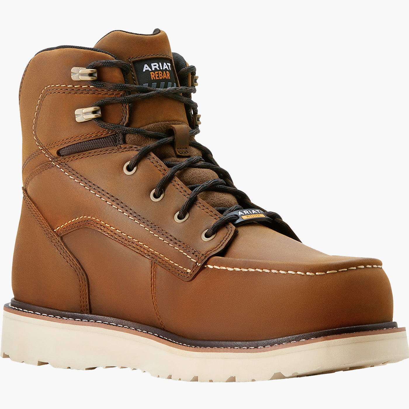 Ariat Rebar Moc Men's 6-inch Composite Toe Electrical Hazard Waterproof Wedge Work Boot