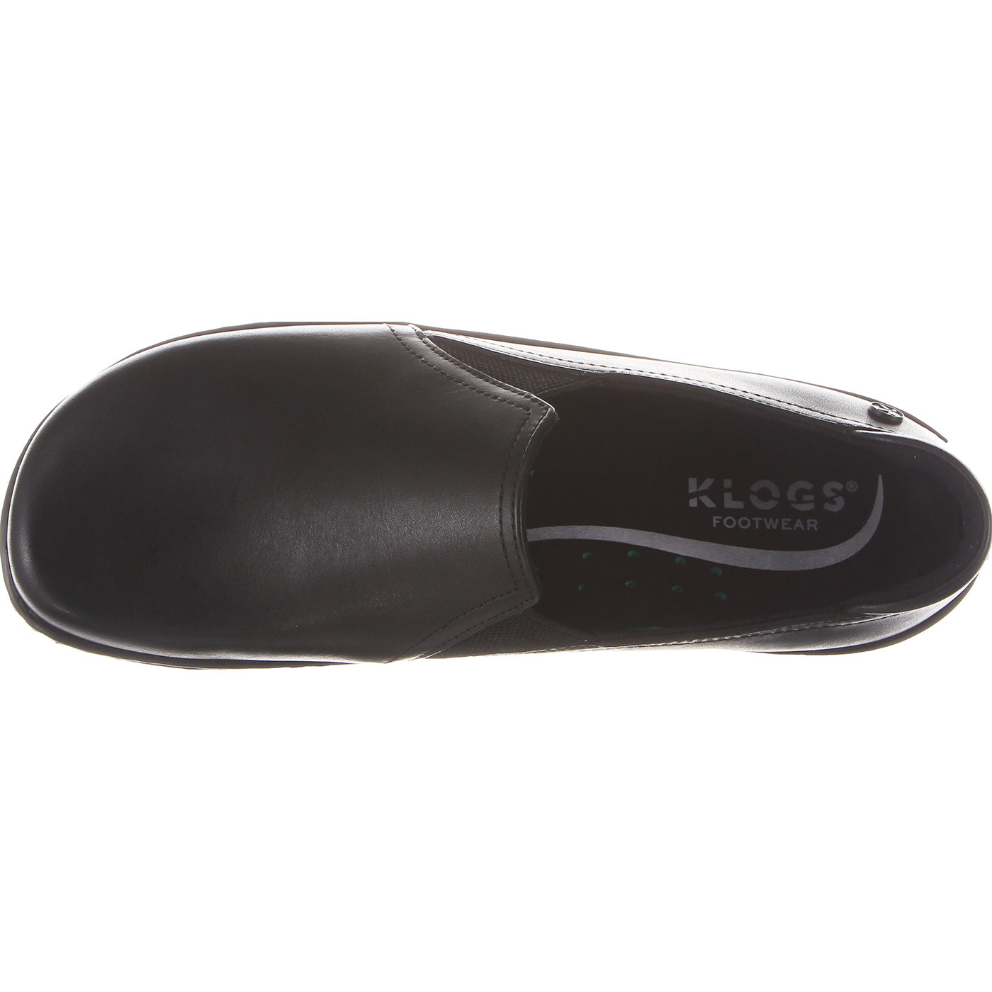 Klogs Moxy Women's Black Leather Slip-On Work Clogs - birdseye