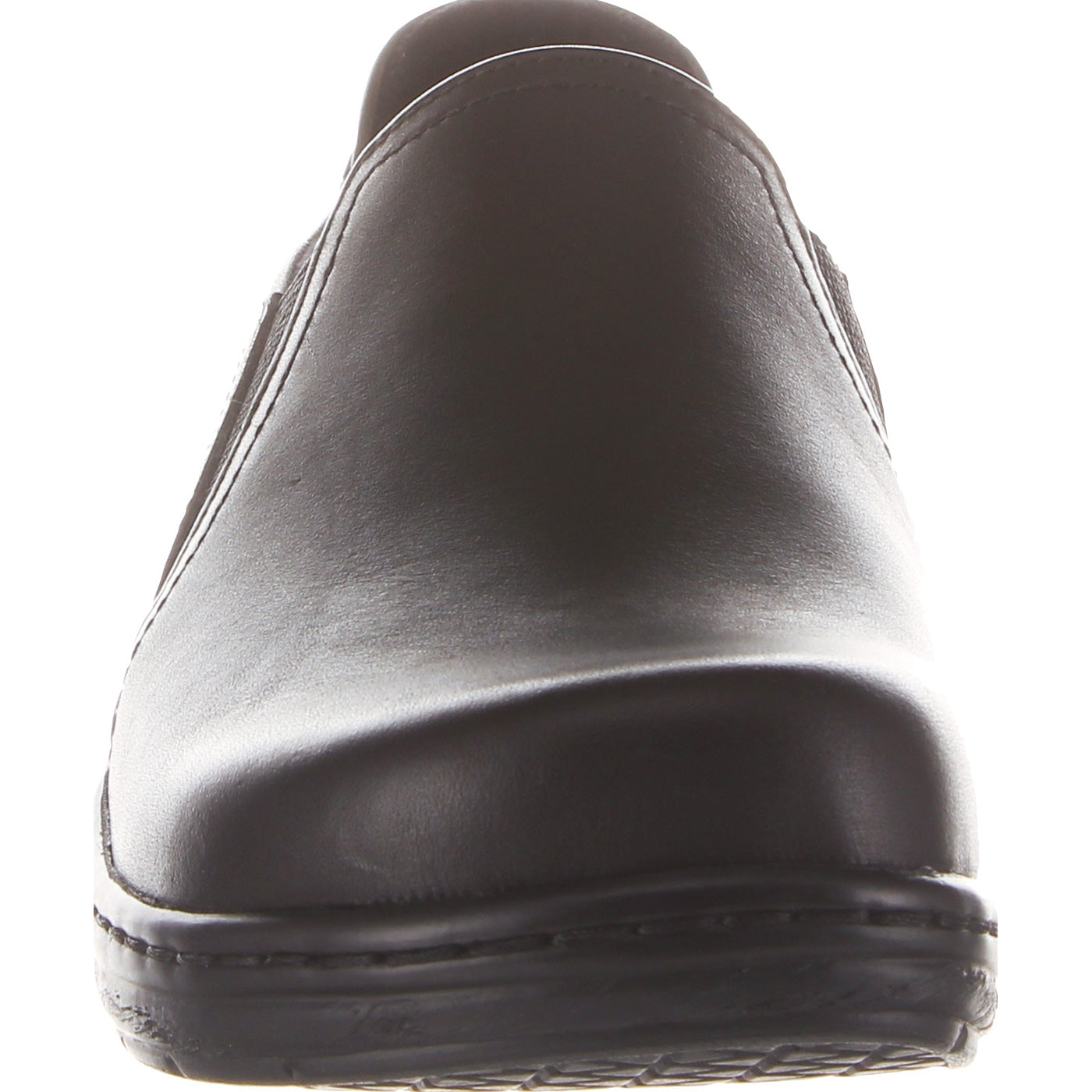 Klogs Moxy Women's Black Leather Slip-On Work Clogs - front