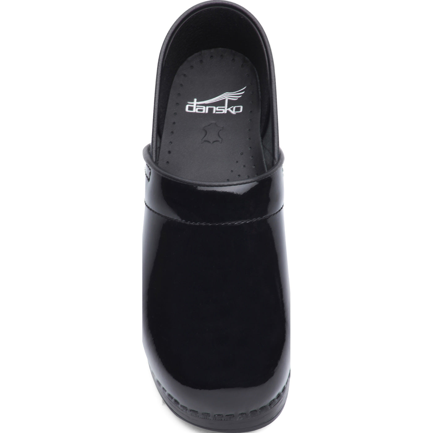 Dansko Professional Women's Black Patent Leather Clog - birdseye