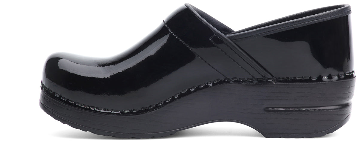 Dansko Professional Women's Black Patent Leather Clog - profile
