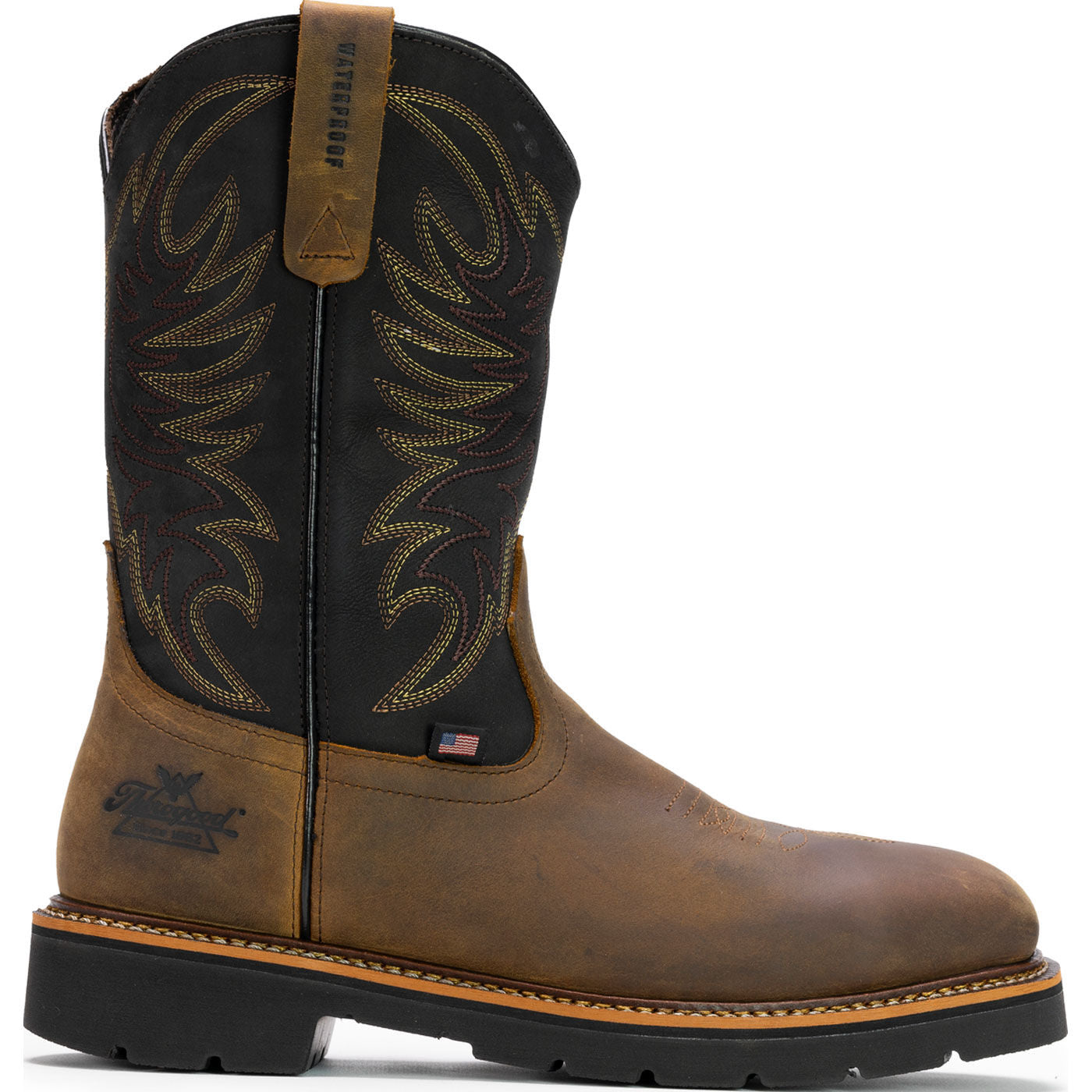 Thorogood 11-inch Men's Steel Toe Electrical Hazard Waterproof Western Work Boot - profile