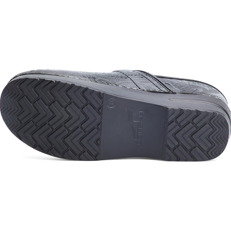 Dansko Professional Women's Black Tooled Leather Work Clog - outsole