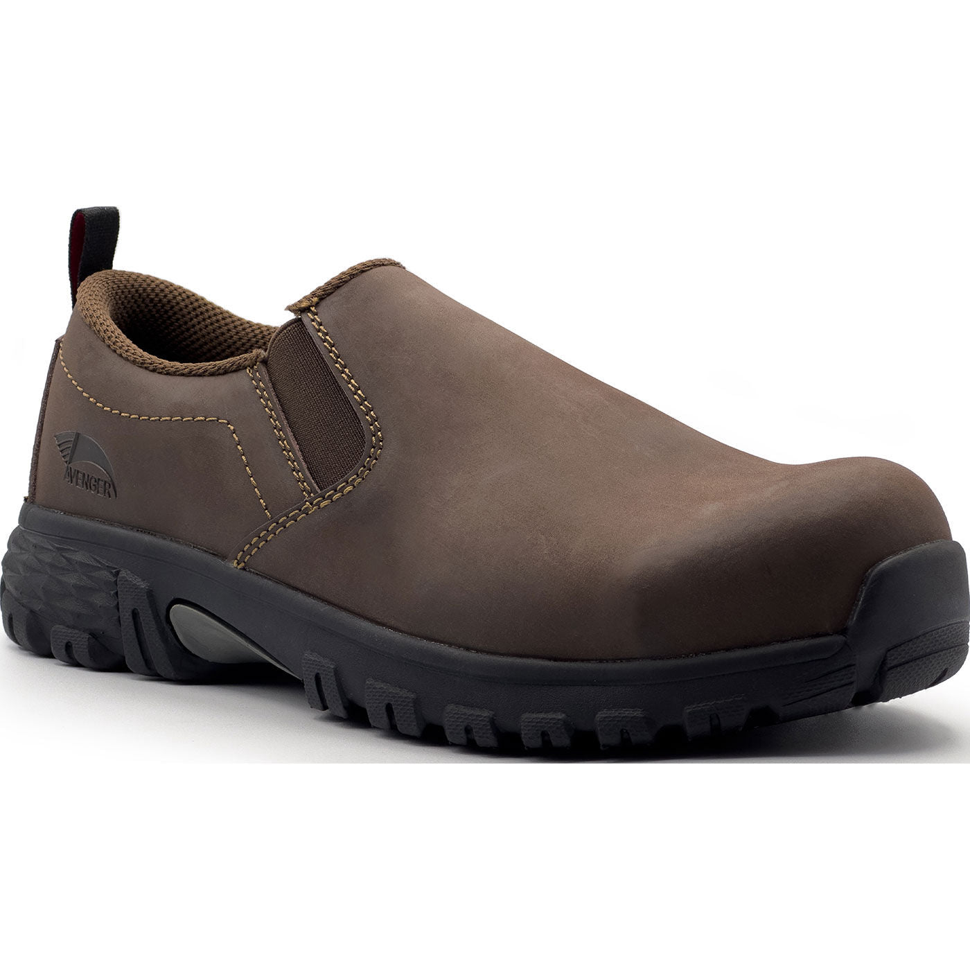 Avenger Flight Men's Composite Toe Static-Dissipative Slip-On Leather Work Shoe - profile