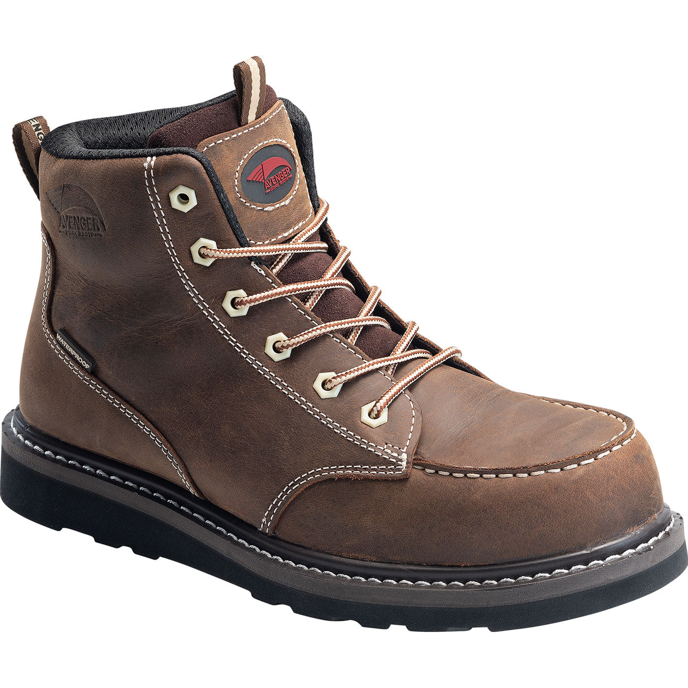 Avenger Wedge Men's Moc Carbon Nano Toe Electrical Hazard Waterproof Work Boot - profile