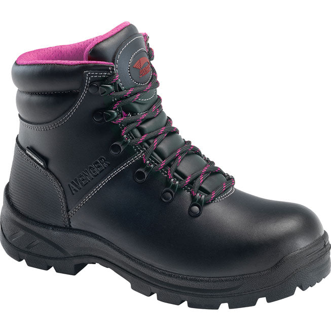 Avenger Builder Women's Steel Toe Electrical Hazard Waterproof Leather Work Boot - profile