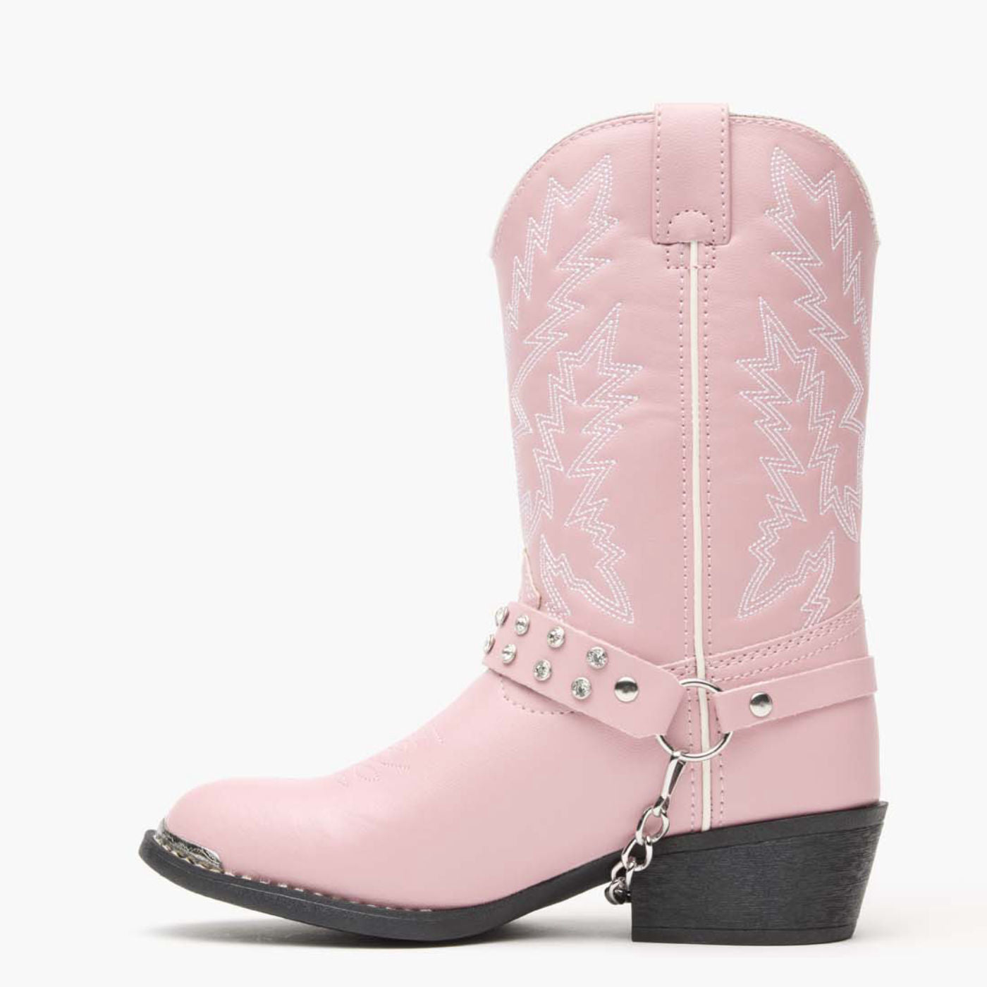 Lil' Durango® Big Kid Pink Rhinestone Western Boot - profile