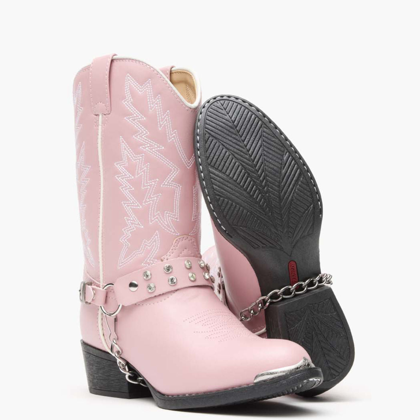 Lil' Durango® Big Kid Pink Rhinestone Western Boot - outsole