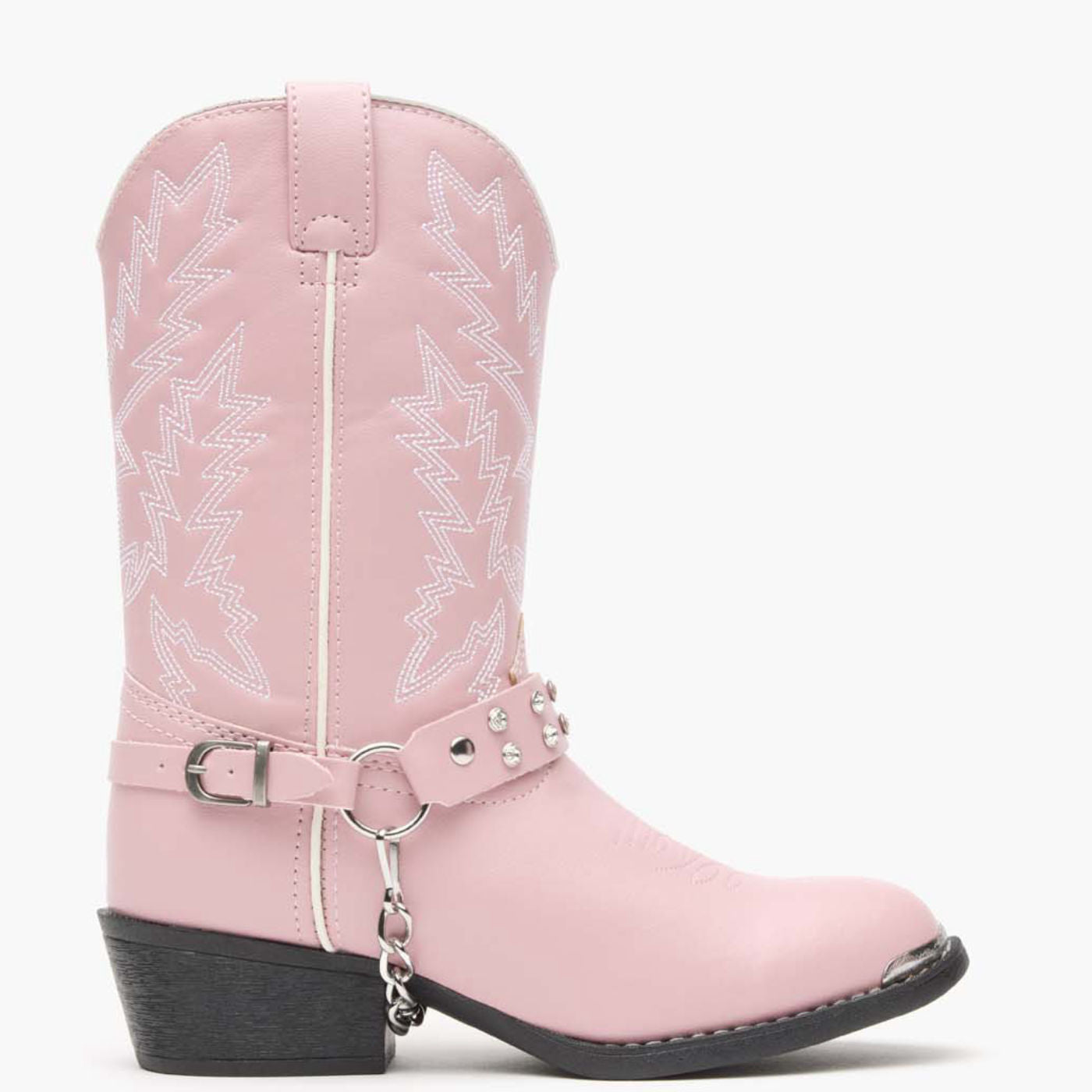 Lil' Durango® Big Kid Pink Rhinestone Western Boot - profile