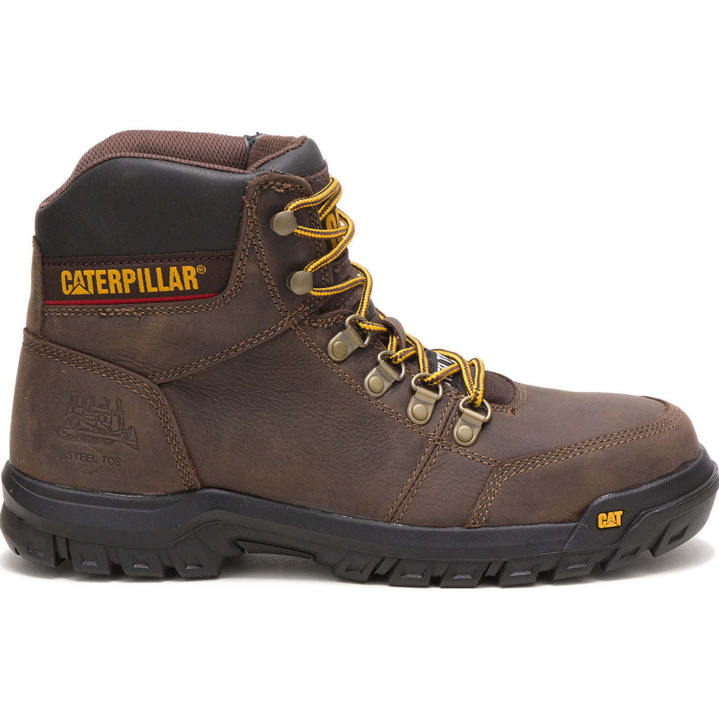 Cat Outline Men's 6-inch Steel Toe Electrical Hazard Work Hiker - profile