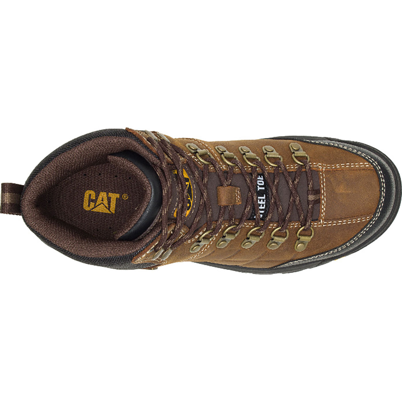 Cat Threshold Men's 6-inch Steel Toe Electrical Hazard Waterproof Work Boot - birdseye