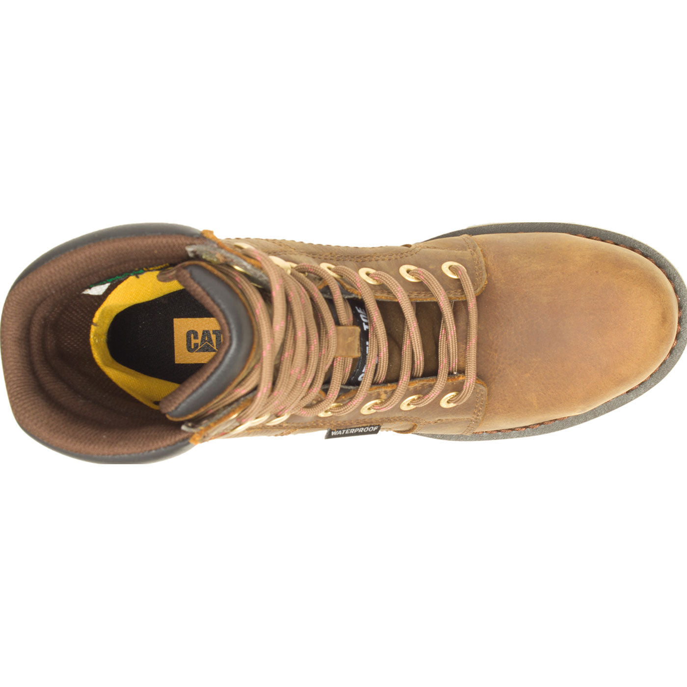 Cat Echo Women's 8-inch Steel Toe Electrical Hazard Waterproof Leather Work Boot - birdseye