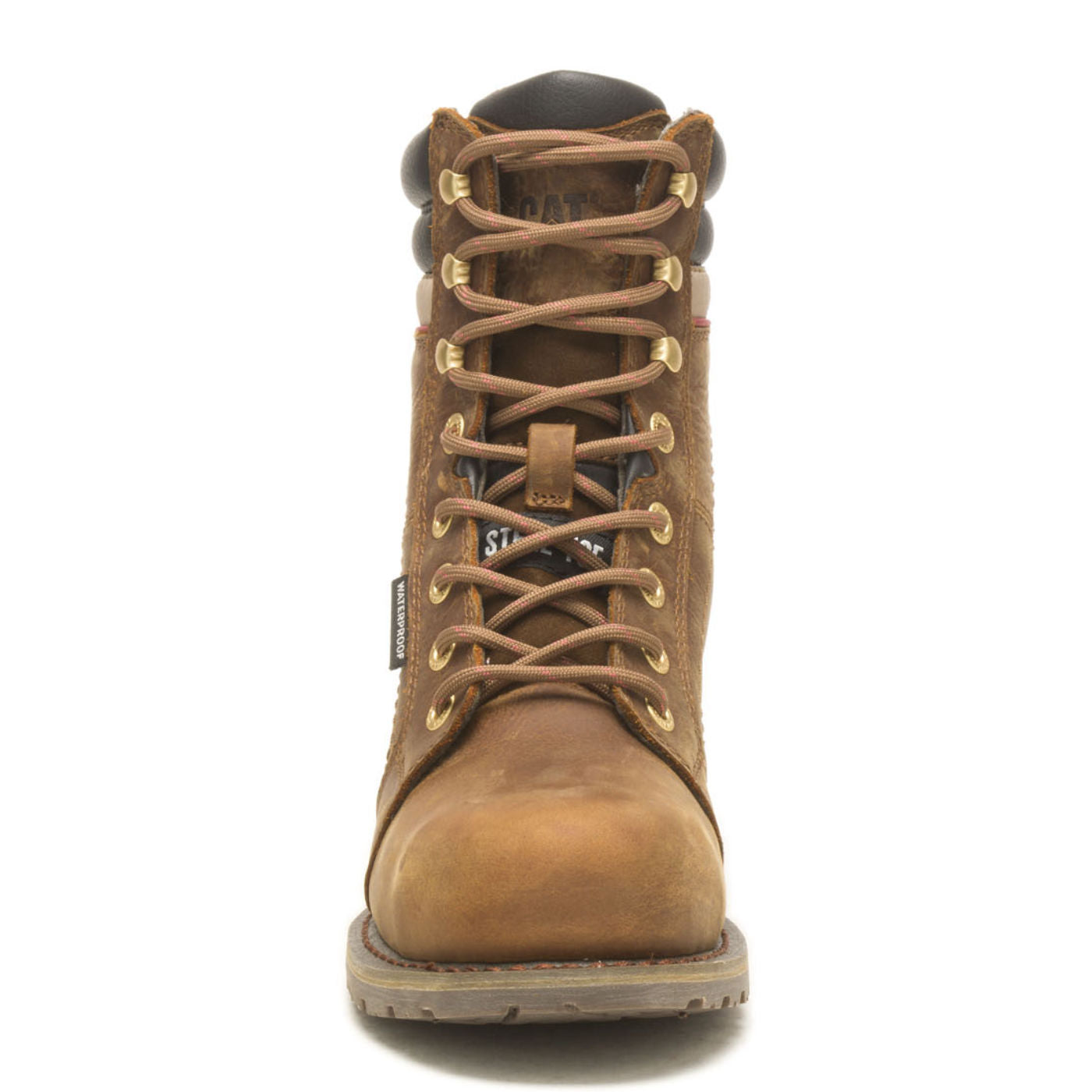 Cat Echo Women's 8-inch Steel Toe Electrical Hazard Waterproof Leather Work Boot - front