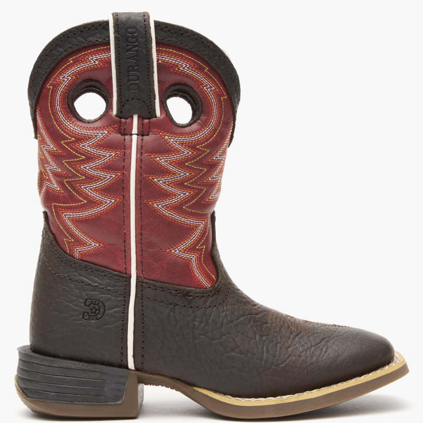 Durango® Lil' Rebel Pro Big Kid's Red Western Boot - profile