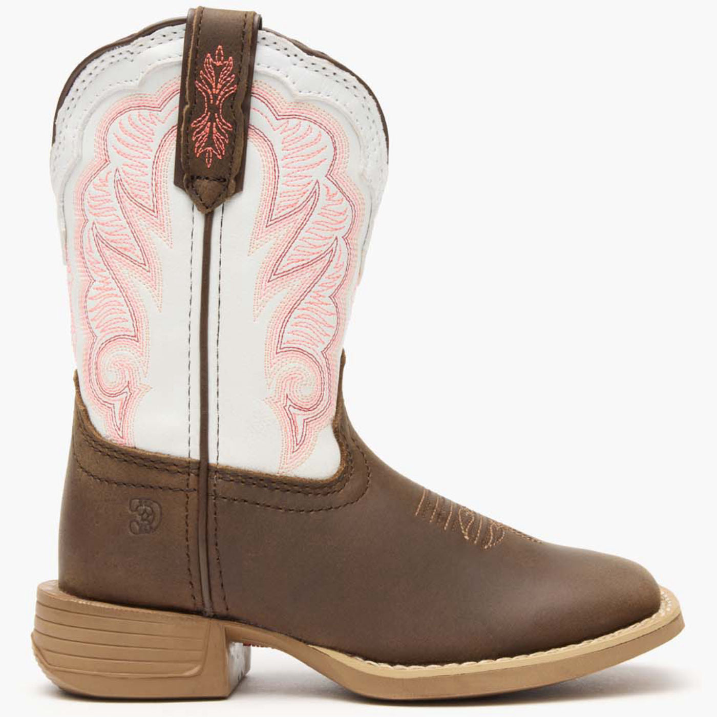 Durango® Lil' Rebel Pro™ Little Kid's Trail Brown and White Western Boot - profile