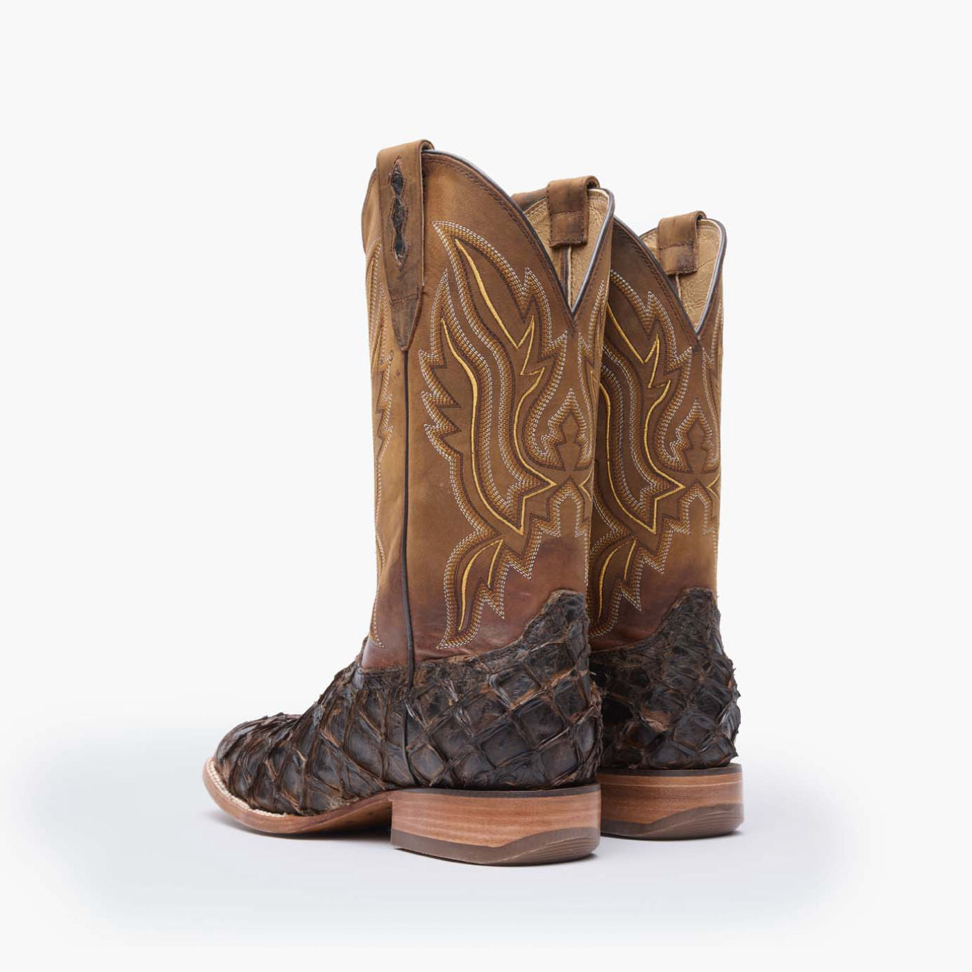 Durango® Premium Exotics Dark Brown Pirarucu Western Boot - back