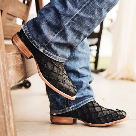 Durango® Premium Exotics Matte Black Pirarucu Western Boot