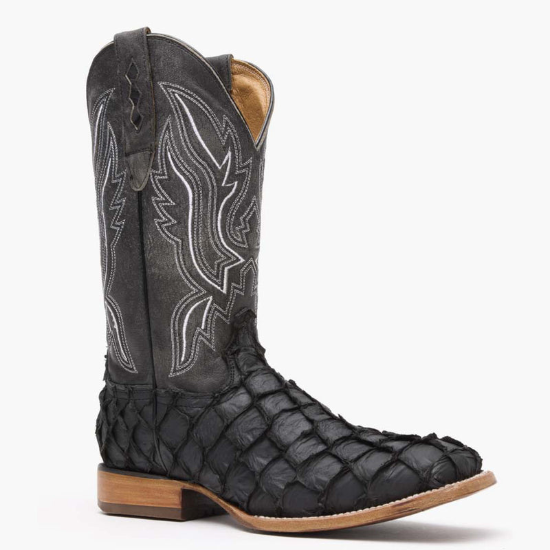 Durango® Premium Exotics Matte Black Pirarucu Western Boot - main