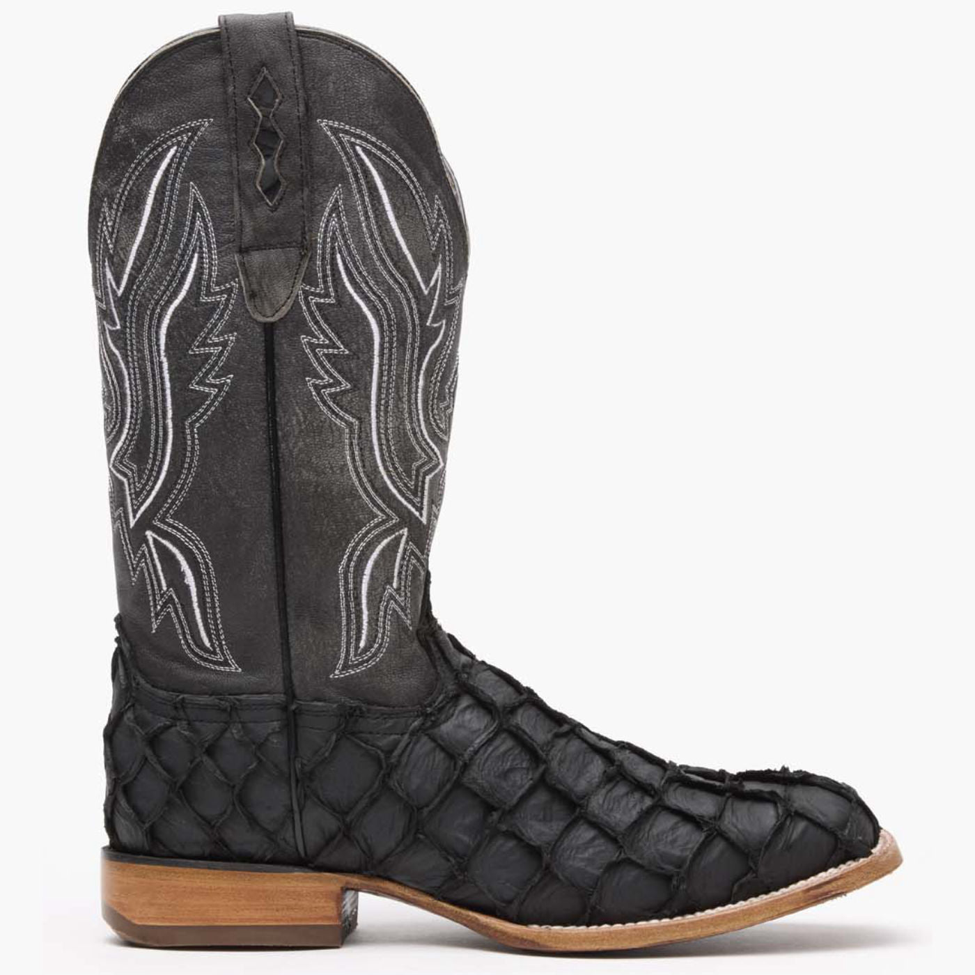 Durango® Premium Exotics Matte Black Pirarucu Western Boot - profile