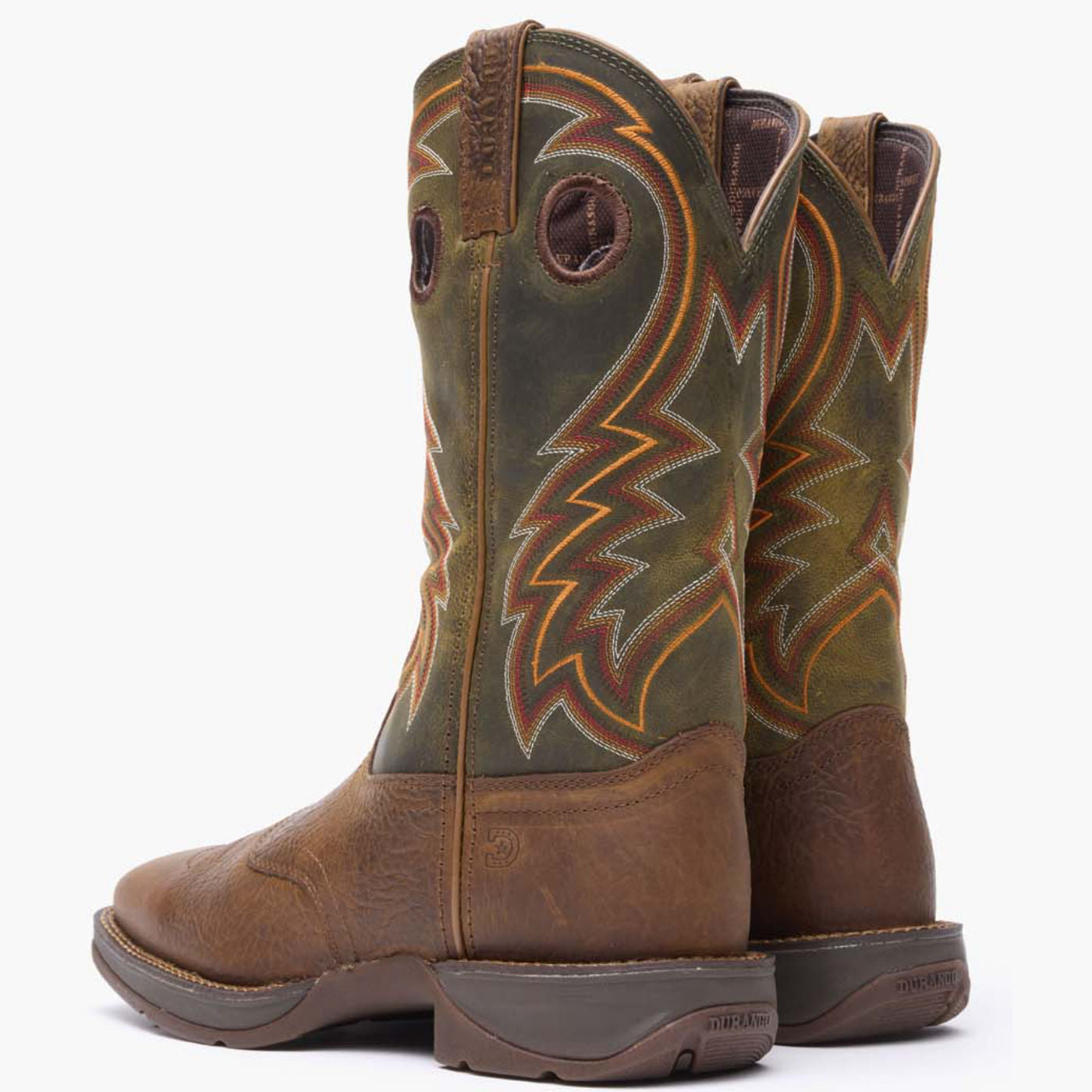 Rebel™ by Durango® Dark Chestnut and Hunter Green Western Boot - back