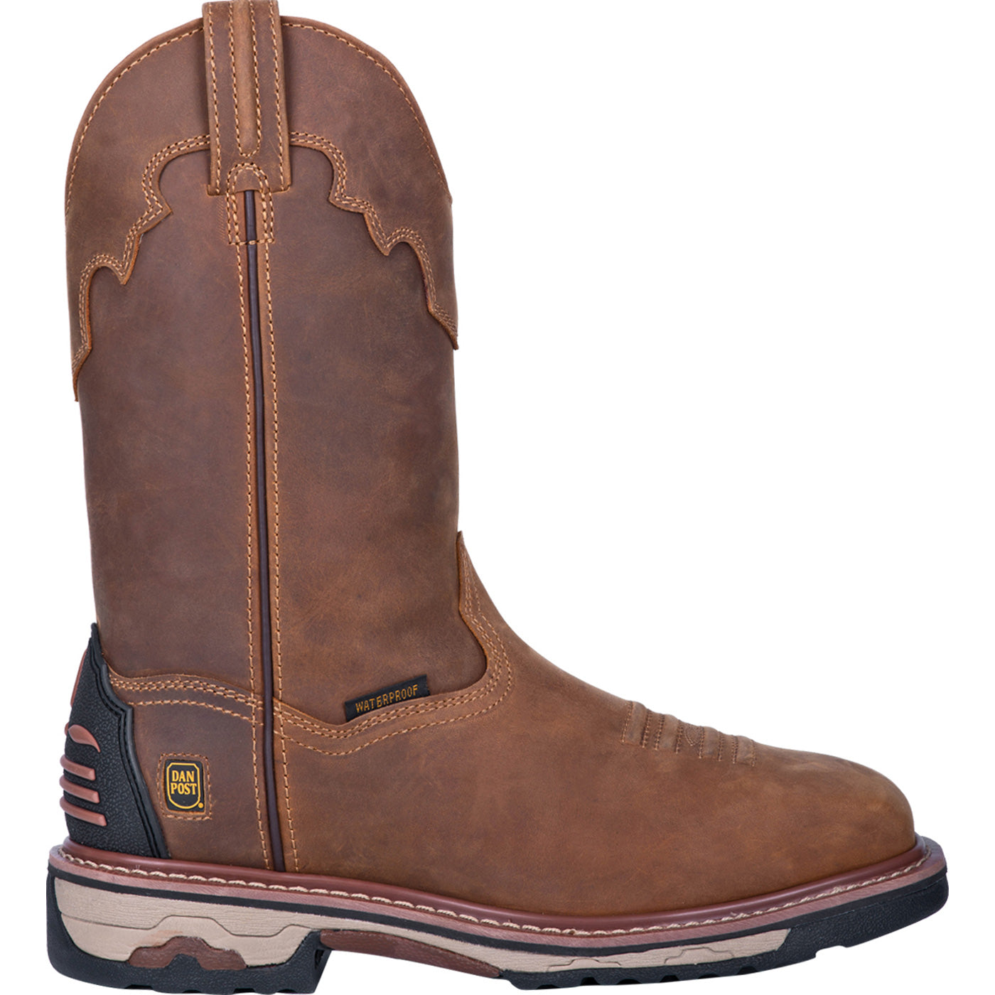 Dan Post Blayde Men's Steel Toe Electrical Hazard Waterproof Western Pull-on Work Boot - profile