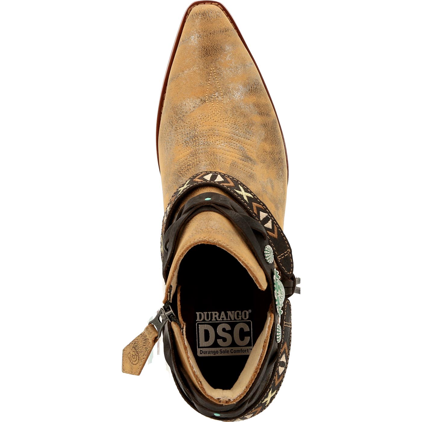 Crush by Durango® Women's Antique Silver Western Bootie - birdseye