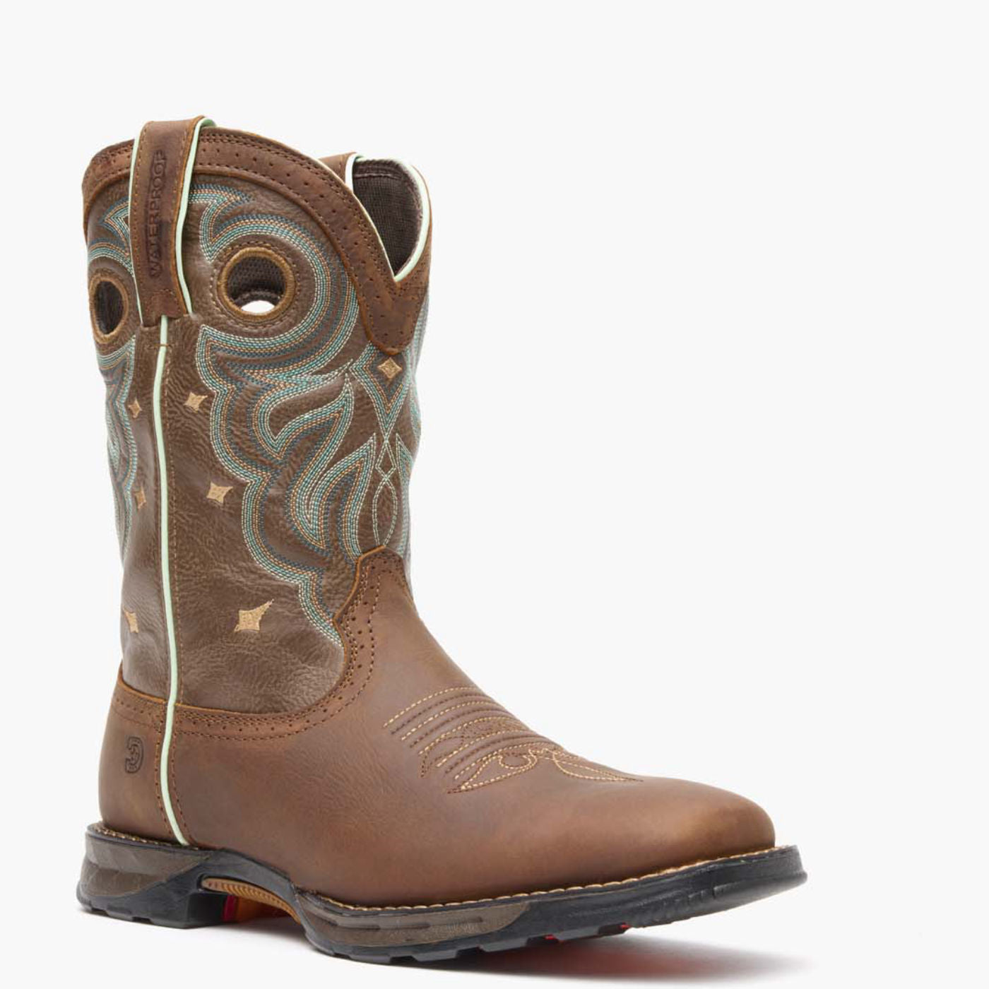 Front view of Durango Maverick women's brown square toe work boot